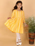 Girl's Orange Pure Cotton Chikankari Kurta With Leggings